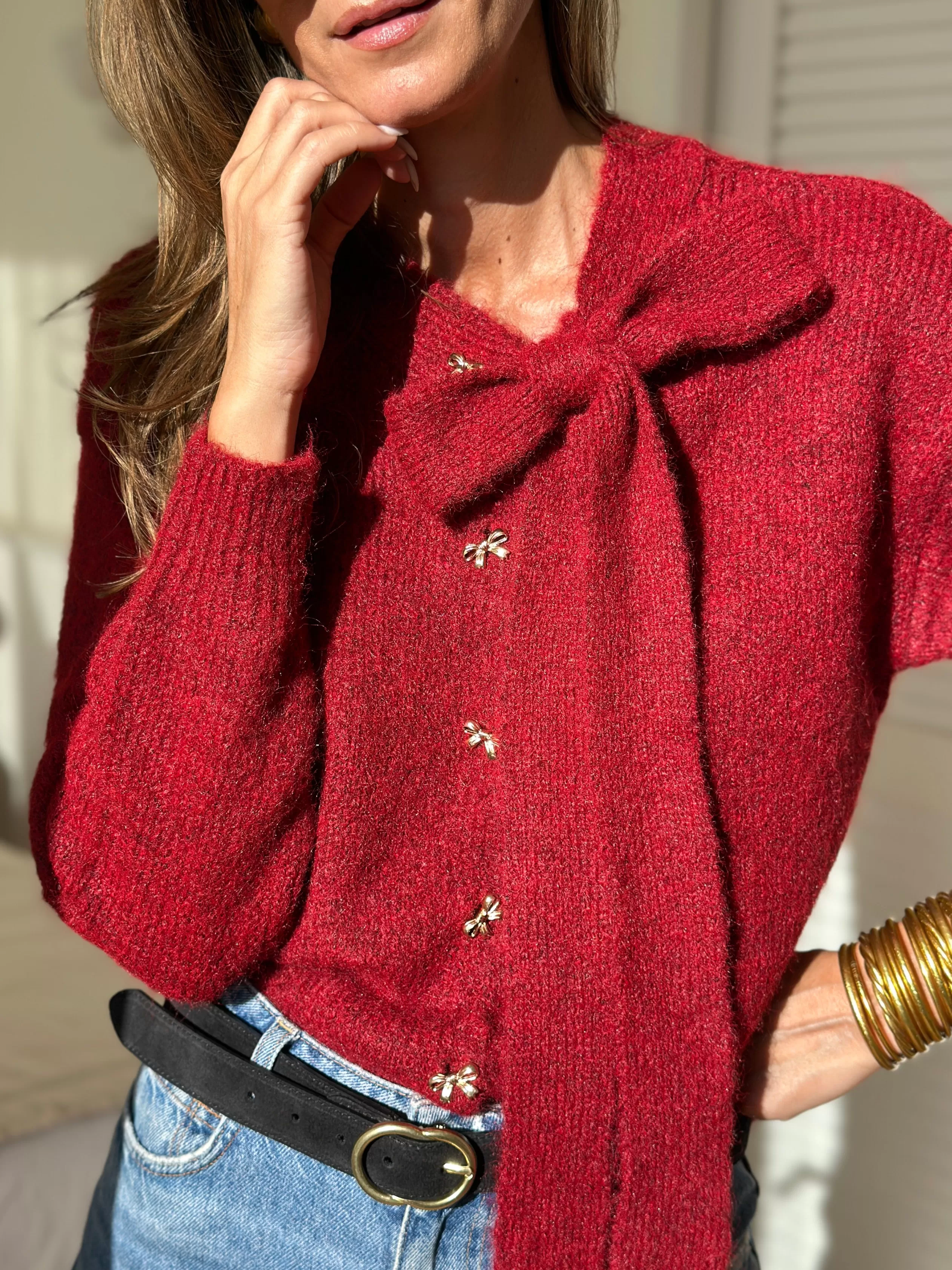 Fêtes & Occasions ✨ | Mailles*SIAMOISE Cardigan Maureen Bordeaux